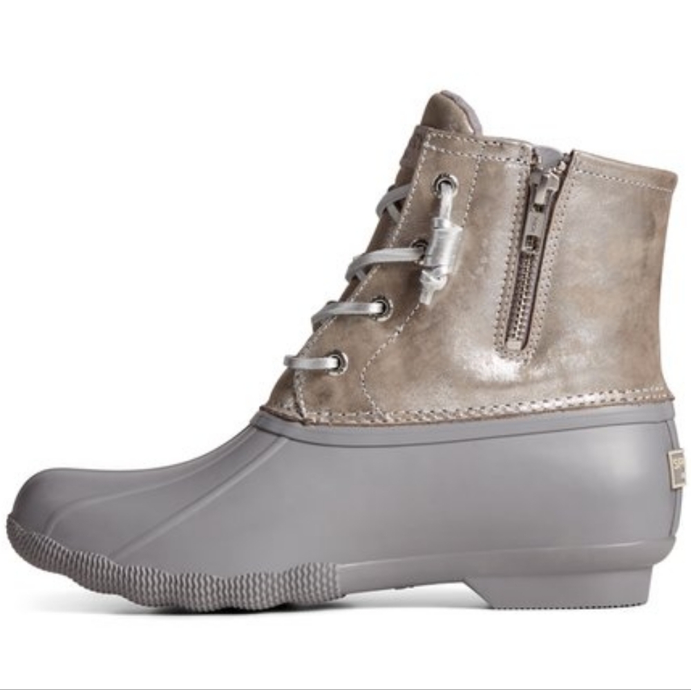 NWT SPERRY Saltwater Metallic Leather Duck Boot Size 9 - Picture 8 of 10